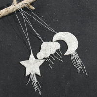 Exquis à la mode dames verre perlé sac breloques fabriqués à la main perle de rocaille étoile lune nuage goutte de pluie léger écologique