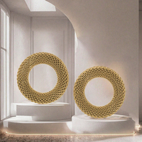 Boucles d'oreilles clous grandes et rondes en acier inoxydable plaqué or Gaovo, maille ajourée, bijoux fantaisie géométriques tendance pour femme, usage quotidien