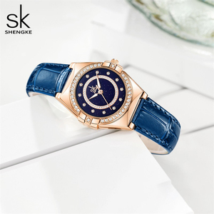 Business Rhinestone Starry Shining Ladies Leather <b>Watch</b> Waterproof Shenzhen Wristwatch - Product Image 4
