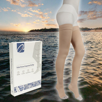 Offre Spéciale 15-20mmhg Silicone anti-dérapant Compression longs bas varices cuisse haute ouvert et fermé orteil tricoté Technique