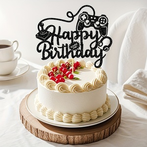 1 pièce Décoration <span class=keywords><strong>de</strong></span> <span class=keywords><strong>gâteau</strong></span> d'anniversaire sur le thème des <span class=keywords><strong>jeux</strong></span> Conception <span class=keywords><strong>de</strong></span> manette <span class=keywords><strong>de</strong></span> jeu Papier Réutilisable et écologique pour les enfants <span class=keywords><strong>de</strong></span> 3 à 6 ans - Product Image 6