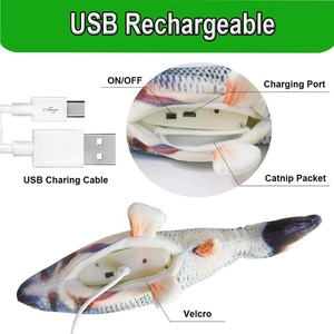 Cá Nhảy Tương Tác Trong Nhà Mới Nhất 2020 Cho Đồ Chơi <span class=keywords><strong>Kitty</strong></span> Catnip Hoàn Hảo Để Cắn Nhai Đồ ChơI Mèo Cá Điện - Product Image 2