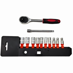 Kit de clés à douille 1/4 "jeu de douilles d'entraînement clé à cliquet à dégagement rapide 2 voies et barre d'extension douilles CR-V - Product Image 5