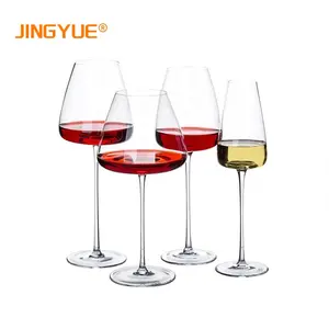 500-600ml Hand Blown Unique Long Stem Wine Tasting Cup Crystal Clear Burgundy Goblet Red Wine Glass for Party Wedding