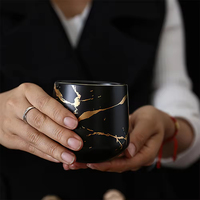 Ensemble de théière en céramique personnalisé motif grès rustique japonais théière 4 pièces plateau en bois ensemble de tasses à thé en porcelaine cuillère lave-vaisselle