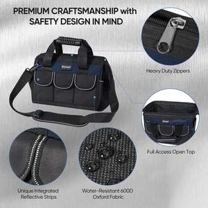 Échantillon gratuit Fabrication de sacs de rangement pour outils robustes à 21 poches avec ouverture supérieure manuelle pour électriciens - Product Image 3