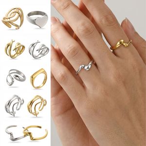 Anillos de Joyería de Moda, Anillos Personalizables con Estilos Distintivos, Hechos con Materiales de Acero Inoxidable y Estructura de Anillo Abierto Ajustable - Product Image 1