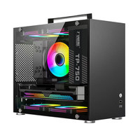 Boîtier de PC de bureau Nine-Tailed Fox H7 Mini avec poignée, MATX, côté entièrement transparent, DIY, ITX, sans grille, S5, sans ports frontaux
