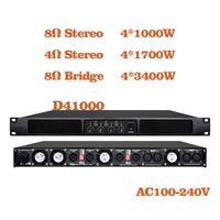 Amplificateur Paulkitson D4800 Amplificateur de puissance audio professionnel de classe D 4x1000W Équipement audio Amplificateur de puissance
