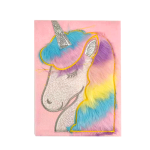 <span class=keywords><strong>Cuaderno</strong></span> de felpa Kawaii para niños, A5, A6, colorido, unicornio, impresión personalizada, novedad - Product Image 1