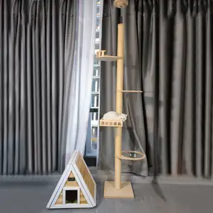 Struttura in legno per gatti arrampicata personalizzata Sisal Scratching Design parete interna torri da gioco alberi casa per gatti