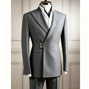 <span class=keywords><strong>Eleganti</strong></span> Completi da Uomo con Risvolto a Punta, Vestibilità Slim, Lunghezza Regolare, Abiti Formali da Ufficio in 2 Pezzi, Giacca e Pantaloni, Abbigliamento Maschile, Costume Homme - Product Image 3