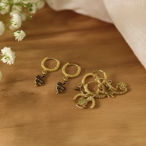 Orecchini Pendenti Acero Serpentine in Acciaio Inossidabile Placcato Oro, Gioielli Trendy da Donna - Product Image 3