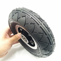 Ensemble de roue avant pour trottinette électrique avec pneu pneumatique de 8 pouces, pneus intérieur/extérieur, jante en alliage d'aluminium et roulement