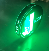 Présentoir de Bouteilles LED Rechargeable en Acrylique PlexiWood avec Logo Personnalisé Noir, Support de Bouteille VIP pour Bar et Club, Pré-assemblé DIY