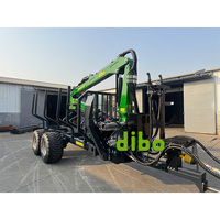 Remorques forestières DIBO certifiées TUV CE pour le transport de bois de chauffage, avec grue à grappin pour bois, pompe 4x4, prise de force, charge utile de 12 tonnes, avec joystick