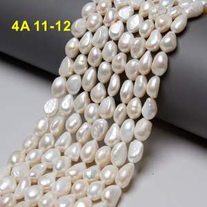 Perlas sueltas materia prima 11-12mm 4A hebras de perlas reales barrocas perla cultivada de agua dulce <span class=keywords><strong>natural</strong></span> - Product Image 1