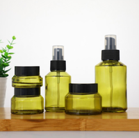 Botol Kosmetik Kaca Krim Wajah Warna Kustom Ukuran Kecil 15g 30g 50g, Botol Minyak Esensial dengan Pompa Semprot, Custom Pabrik