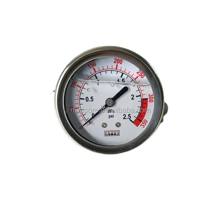 Manómetro de acero inoxidable para compresor de aire, medidor de presión lleno de aceite de glicénica o silicona, barato