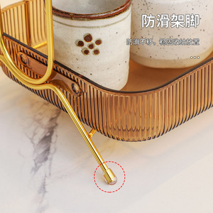 Étagère de rangement cosmétique en acrylique à 2 niveaux, organisateur de maquillage de bureau, support de vanité de salle de bain résistant à l'humidité, écologique - Product Image 2