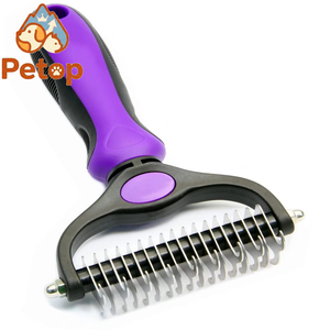 Outil de démêlage double face Petop pour animaux de compagnie, lames en fer aiguisées, portable, pour éliminer rapidement les nœuds, râteau pour sous-四rêge pour chiens et chats à poils longs, OEM - Product Image 1