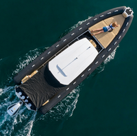 Entrega Rápida, Embarcación Neumática Rígida de Aluminio de 28 Pies, Estilo Deportivo, 860 Hypalon, para Pesca, Surf y Actividades al Aire Libre, con Costillas de Aluminio y PVC