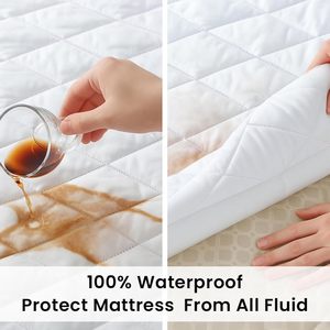 Protège-matelas imperméable AOSEN avec bandes élastiques aux 4 coins, 100% coton, respirant, lavable, antidérapant, drap-housse imperméable - Product Image 2