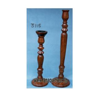 Grand bougeoir vintage en bois fabriqué à la main écologique avec base ronde pour la décoration de la maison de Noël de mariage - Product Image 1