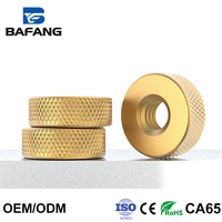 Knurled Brass Hand Tighten Nut Brass Threaded Insert Nut M6 M8 Copper Fastener Nuts for Electronic Equipment Hardware Assembly