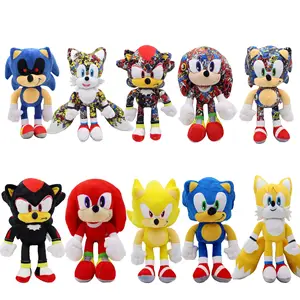 Bon marché, vente en gros, figurines de films populaires, jouets en peluche Sonic pour enfants avec personnage de dessin animé