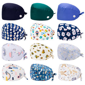 Casquette chirurgicale unisexe en tissu sergé imprimé pour chirurgie buccale, salle d'opération, casquette de médecin, turban, en pur coton respirant - Product Image 1