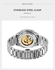 <span class=keywords><strong>Montre</strong></span> mécanique automatique <span class=keywords><strong>pour</strong></span> <span class=keywords><strong>homme</strong></span> SKMEI 9378 en acier inoxydable, design simple et luxueux, mouvement à remontage manuel, bracelet antique - Product Image 5
