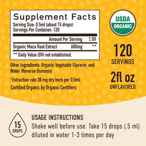 Oem Natural Health Maca Oral Liquid Extracto de raíz de Maca Suplemento energético de Maca Gotas líquidas orales Soporte personalizado - Product Image 4