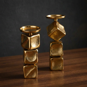 Support de bougie cube Golden Moments pour la décoration de mariage et de la maison, support en métal durable - Product Image 6