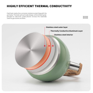 Bollitore Fischiante in Acciaio Inox dal Design Moderno, <span class=keywords><strong>Teiera</strong></span> di Grado Alimentare <span class=keywords><strong>per</strong></span> Uso Domestico, Compatibile con Fornelli a Gas e Piastre a Induzione - Product Image 4