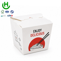 Boîte à emporter en carton jetable avec logo personnalisé et couvercle, type seau à huîtres, pour nouilles et restauration rapide