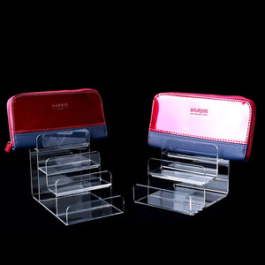 Retail <strong>3</strong>/4/5 Muti-<strong>Layers</strong> Transparent Wallet Display Stand <strong>Rack</strong> <strong>Counter</strong> <strong>Top</strong> Acrylic Wallet Holder Display Store - Product Image 3