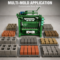 Machine manuelle de fabrication de blocs de ciment haute efficacité, facile à utiliser, pour briques creuses à trois trous, petite échelle