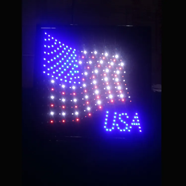 Nouveau produit Super lumineux ouvert Led mur néon drapeau lumière signe