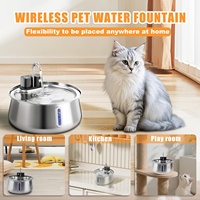 Apauk 3,2L Edelstahl-Trinkbrunnen für Katzen und kleine Hunde, ultra-leise, batteriebetrieben, mehrstufige Filterung, einfach und schön