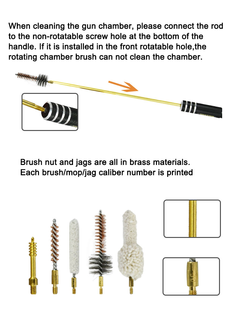 Hunting general purpose gun cleaning kit rifle cleaning brush suitable for all rifle calibers rifle cleaning kits