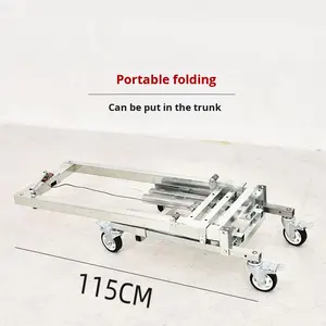 Draagbare hefkar Mobiel thuisgebruik Trekgereedschap voor kraampjes Ultralicht opvouwbare loslaatwagen Vier wielen - Product Image 2