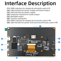 Layar sentuh kapasitif LCD IPS 7 inci 1024*600 layar LCD untuk Raspberry Pi 5/4/3/2/1