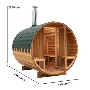 ODM sauna en bois massif 4 personnes extérieur sec <span class=keywords><strong>Suna</strong></span> chambre luxe cèdre baril sauna bois brûlant - Product Image 4
