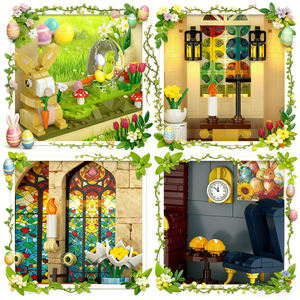 कैयी ईस्टर बनी चर्च बुक नुक किट बिल्डिंग ब्लॉक सेट आर्किटेक्चर मॉडल 3 डी बिल्डिंग ब्लॉक सेट 1112 पीसी ईस्टर सजावट - Product Image 4