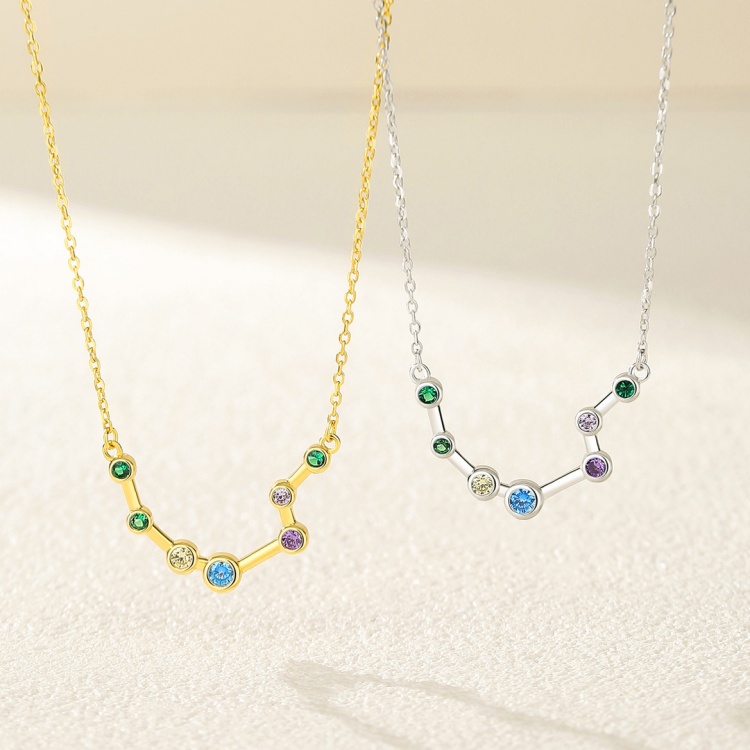 CH680 18K Gold Plated 925 Fine Link Chain Factory Wholesale Aquarius Pendant Necklace with Zircon Other Fashion Jewelry