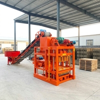 Machine de fabrication de blocs de béton semi-automatique à haute efficacité QTJ4-26 avec boîte de vitesses contrôlée par PLC, équipement de production de briques