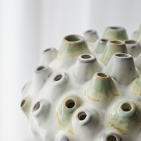 Flolenco Creative Design Cylindre Rond Décor À La Maison Boule De Corail Bouteille Grand Vase À Fleurs En Céramique pour Salon Figurine Ornement