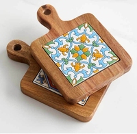 Carreaux de bois sous-verres de boisson plaque anti-brûlure isolation thermique cadre de dessous de plat en bois pour thé chaud cafetières et casseroles porte-tampons