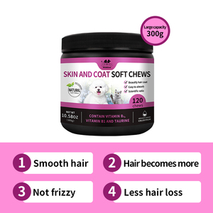 อาหารเสริมบำรุงผิวและขนสุนัข-โอเมก้า 3-6-9 น้ำมัน<span class=keywords><strong>ปลา</strong></span>แบบเคี้ยว-วิตามิน-ดูดซึมเร็ว เสริมภูมิคุ้มกัน บรรเทาอาการคัน สำหรับทุกสาย<span class=keywords><strong>พันธุ์</strong></span> - Product Image 2